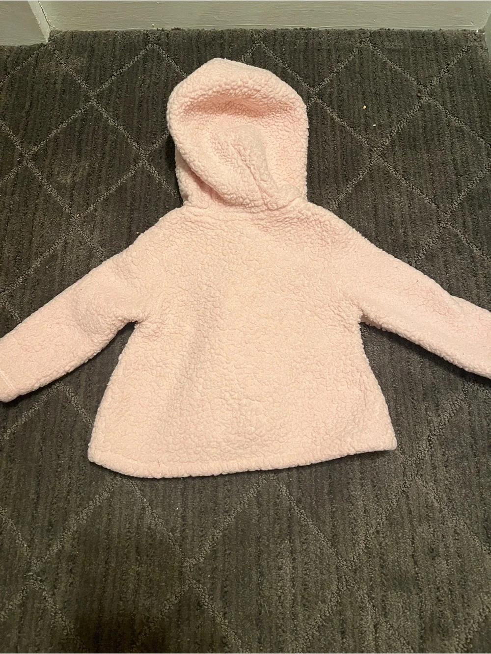 Carter's Baby Girl Plush Hooded Sherpa Jacket - Pale Pink Size 12M